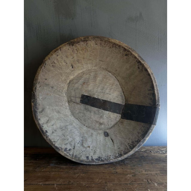 Large Vintage Decorative Wood Bowl For Sale In Los Angeles - Image 6 of 6