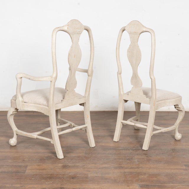 19th Century Swedish White Gustavian Dining Chairs, Set of 10 For Sale - Image 12 of 12