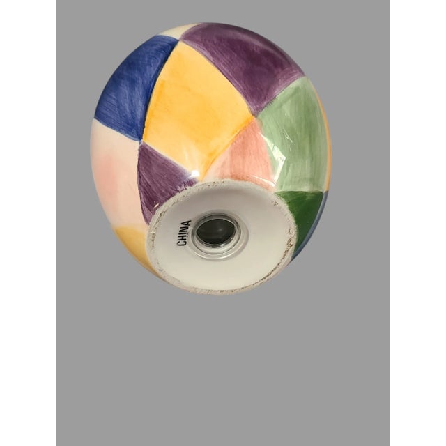 Blue Vintage Hand Painted Multi Color Jester Pattern Salt & Pepper Shakers For Sale - Image 8 of 12