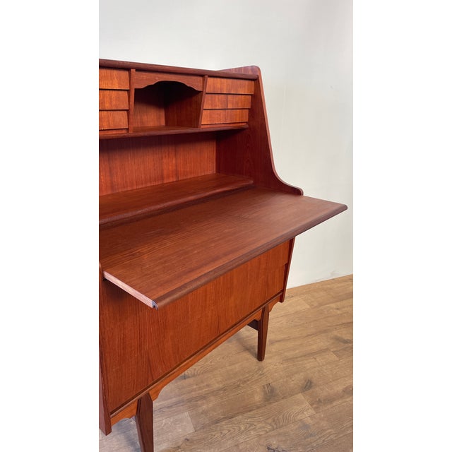 Wood Mid-Century Danish Teak Bureau with Pull-Out Desk and Drawers, 1960s For Sale - Image 7 of 18