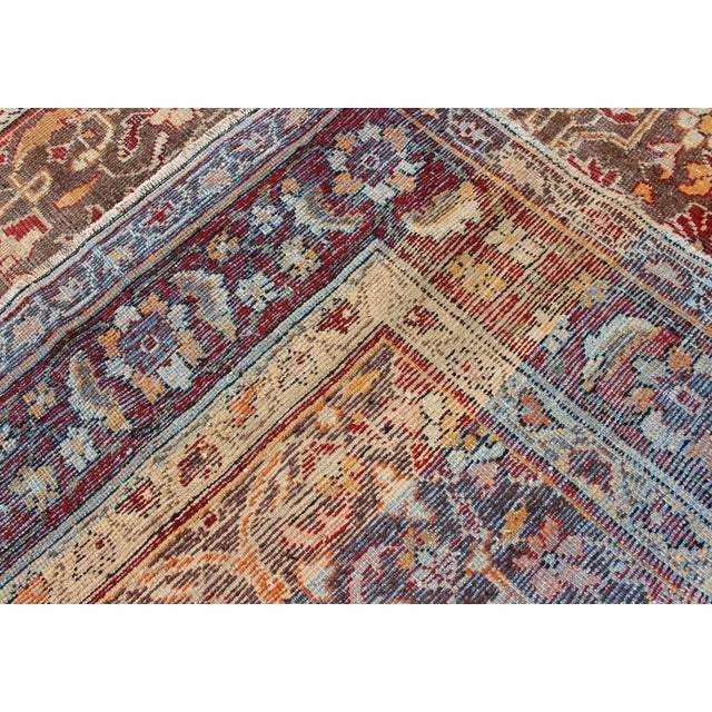 Gray Background Antique Persian Sultanabad With All-Over Floral Design For Sale - Image 12 of 13