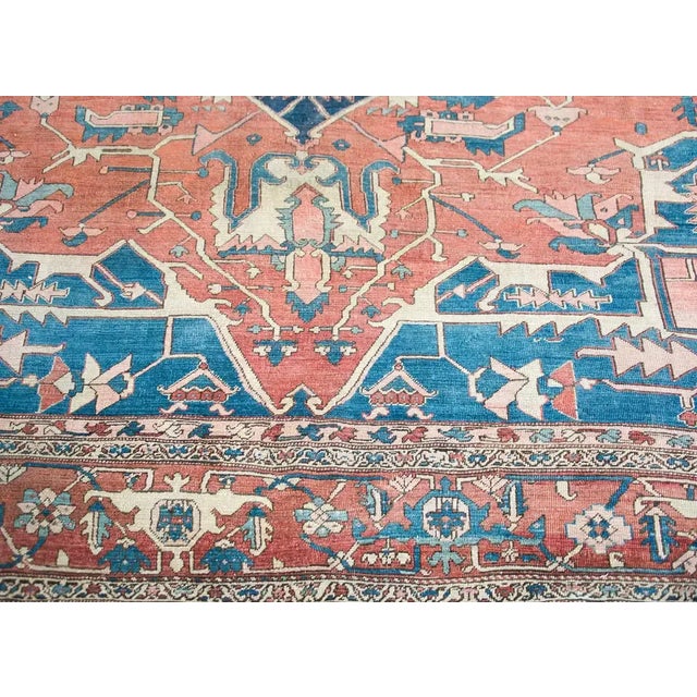 Textile Late 19th Century Persian Serapi Rug For Sale - Image 7 of 13