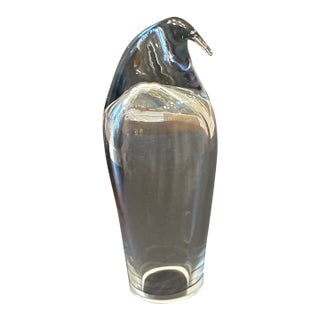 Blenko Art Hand-Blown Glass Penguin Sculpture, Model #8020s; 2nd of 3 For Sale