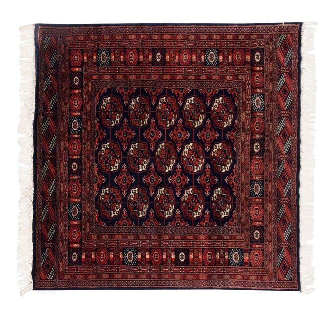 Vintage Fine Bokhara Square Rug - 5'1" X 5'1" For Sale