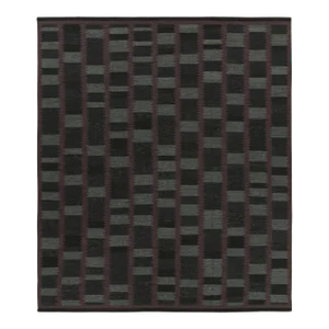 Rug & Kilim’s Scandinavian Style Rug With Black, Gray & Purple Geometric Pattern