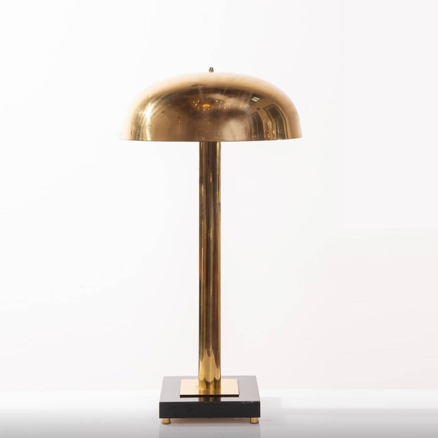 1980s Mid-Century Modern Brass Dome Table Lamp by Robert Sonneman and George Kovacs for Laurel, 1980s For Sale - Image 5 of 5