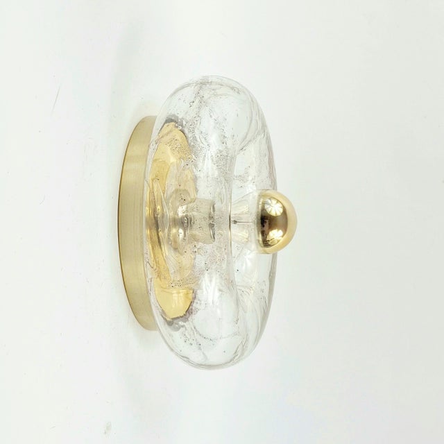 Mid-Century Modern Mid-Century 'Donut' Glass Wall Light/Sconce or Ceiling Light/Flush Mount From Doria, Germany, 1960s For Sale - Image 3 of 10