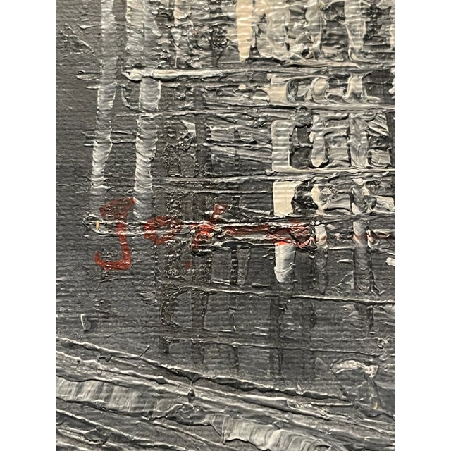 Vintage Painting on Canvas of Paris Cityscape For Sale - Image 9 of 12