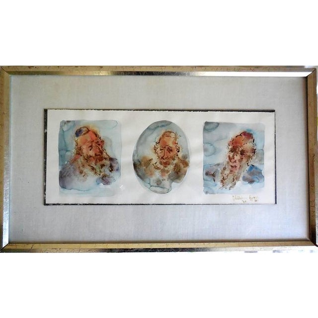 the piece without the original frame measures 18X7.5 inchesThis is a wonderful watercolor by one of America's most...
