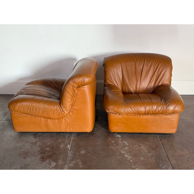 Vintage 1970s Italian “Giusy” Modular Leather Sofa Chairs by Neoflex For Sale - Image 10 of 11