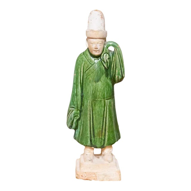Chinese Green Glazed Sancai Figure For Sale