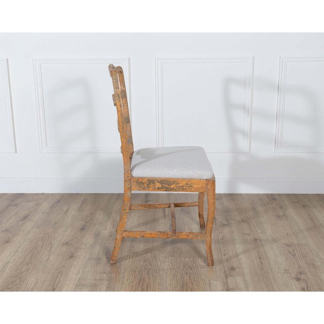 A pair of slender Gustavian chairs with smiling details Circa 1780 For Sale - Image 4 of 14
