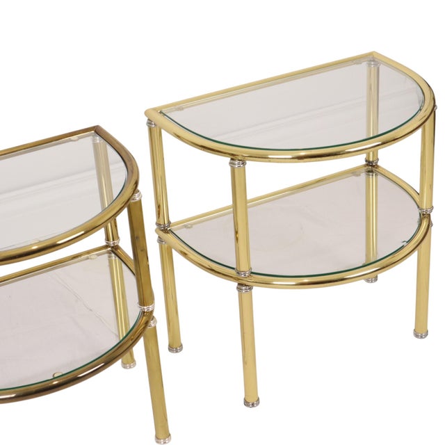 1980s Hollywood Regency Side Tables in Chrome and Smoked Glass, 1970s, Set of 2 For Sale - Image 5 of 18