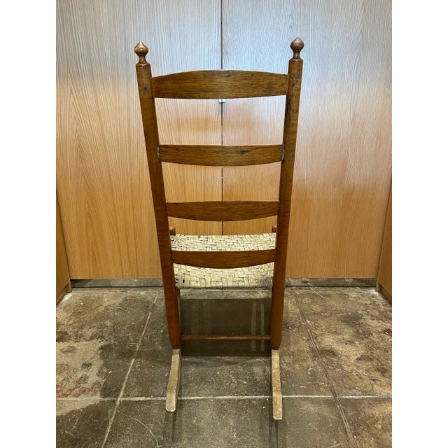 Early 20th Century Antique Armless Shaker Style Rocking Chair For Sale - Image 5 of 13