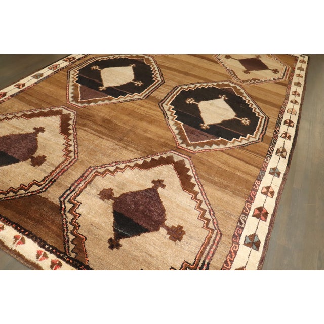 Vintage Zabihi Collection Turkish Kars Geometric Rug For Sale - Image 4 of 9