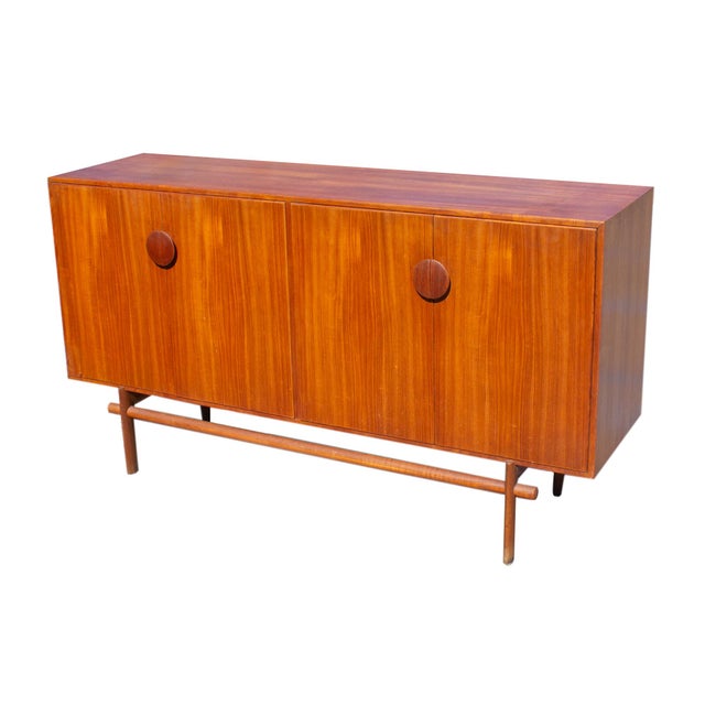 A 1950s teak credenza designed by the Danish designer Tove and Edvard Kindt-Larsen for AB Seffle Möbelfabrik. The two...