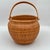 Wood Late 20th Century Vintage Large Oval Gourd Shaped Nantucket Style Basket For Sale - Image 7 of 12