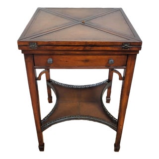 Vintage 20th C English Style Handkerchief Folding Envelope Card Game Table by Theodore Alexander For Sale
