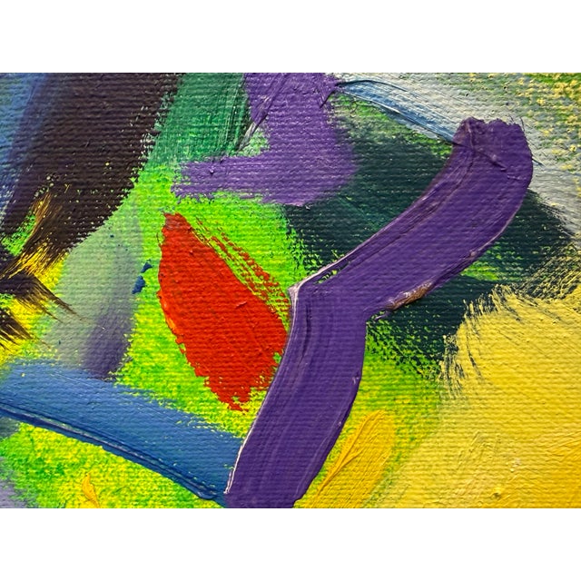 Late 20th Century Vibrant Abstract Acrylic on Canvas Painting, Signed For Sale - Image 10 of 12