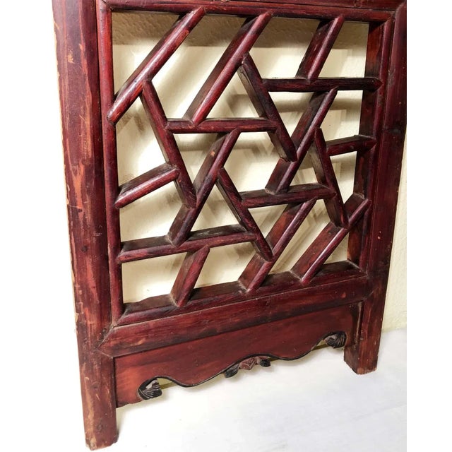 Antique Chinese Screen Panels 3571 Cunninghamia Wood, 1800-1849 - Set of 2 For Sale - Image 10 of 12