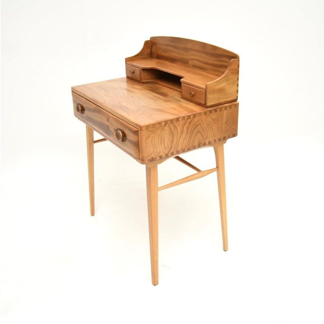 Ercol Vintage Writing Desk in Elm from Ercol, 1960s For Sale - Image 4 of 11