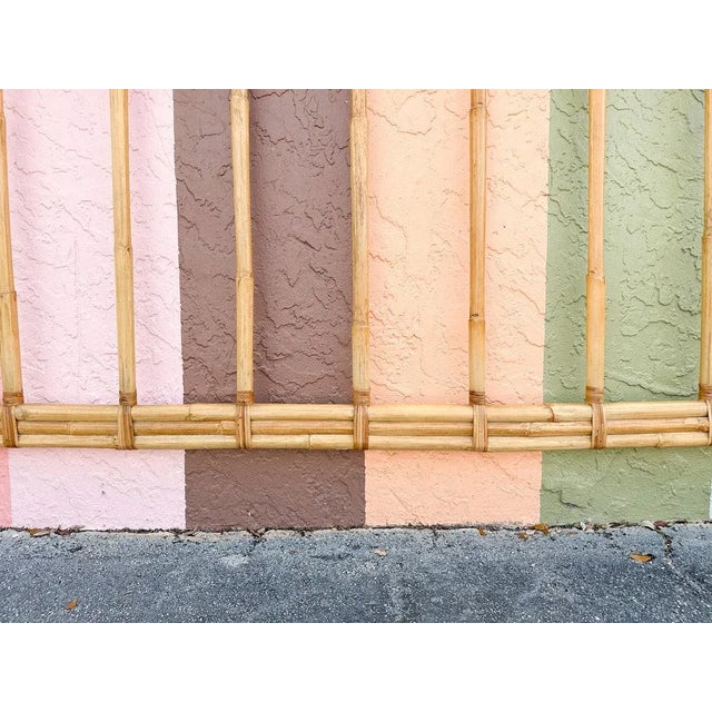 Brown Palm Beach Regency Chic Rattan King Headboard For Sale - Image 8 of 11