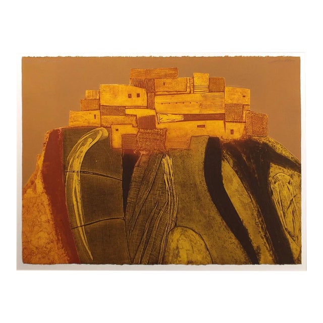 1980s "Pueblo Summit" Southwestern Scene Print by John Ross For Sale