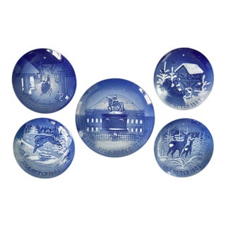 1960s Bing & Grondahl Christmas Collectible Wall Plates, Set of 5 For Sale