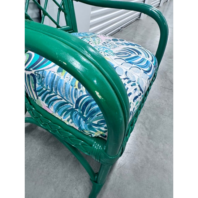 Mid 20th Century Green Bamboo Chairs - A Pair For Sale - Image 11 of 12