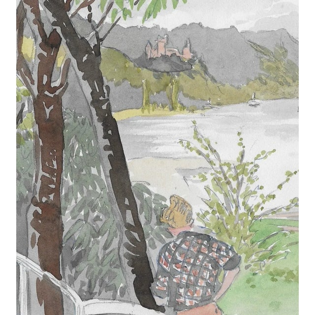 Painting by English artist Ivy Attwell (1895-1985). Attwell traveled extensively all over the world and recorded her...