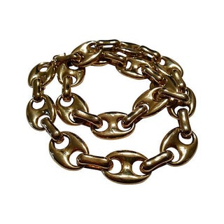 Chunky Mariner Link Chain Necklace For Sale