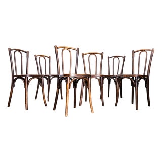 Classic Back Bentwood Dining Chairs, 1940s, Set of 6 For Sale