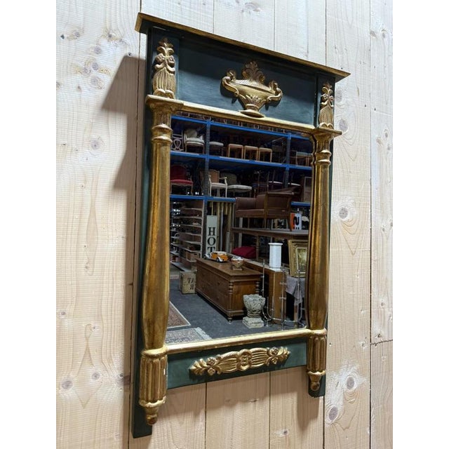Wood Empire Style Mirror in Gilded Wood For Sale - Image 7 of 7