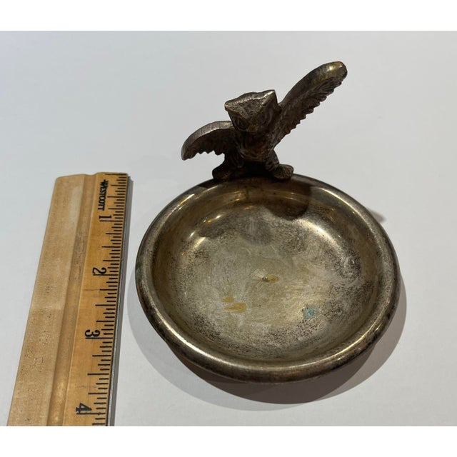 Vintage Silver-Plated Owl Catchall / Ring Dish, Made in India, C. 1965–1980 For Sale - Image 4 of 7