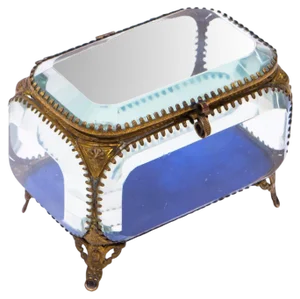 Antique French Ormolu and Glass Table Casket