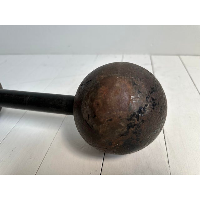 Antique Iron Barbel Weight or Doorstop For Sale - Image 4 of 6