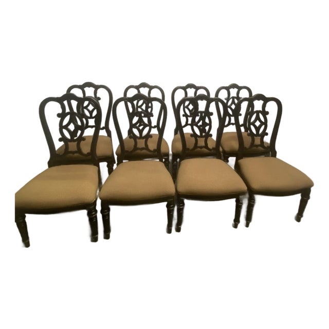 Late 20th Century Thomasville Earnest Hemmingway Set of 8 Dining Chairs For Sale