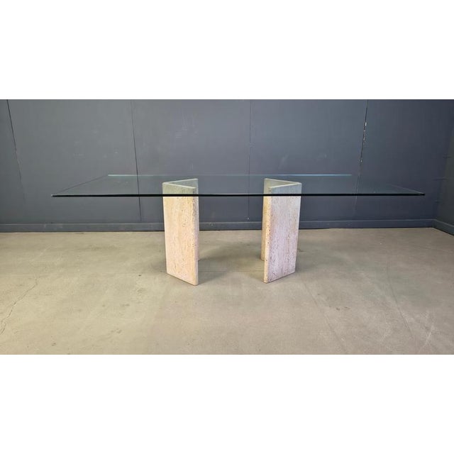 Vintage Italian Travertine Dining Table, 1970s For Sale - Image 9 of 12