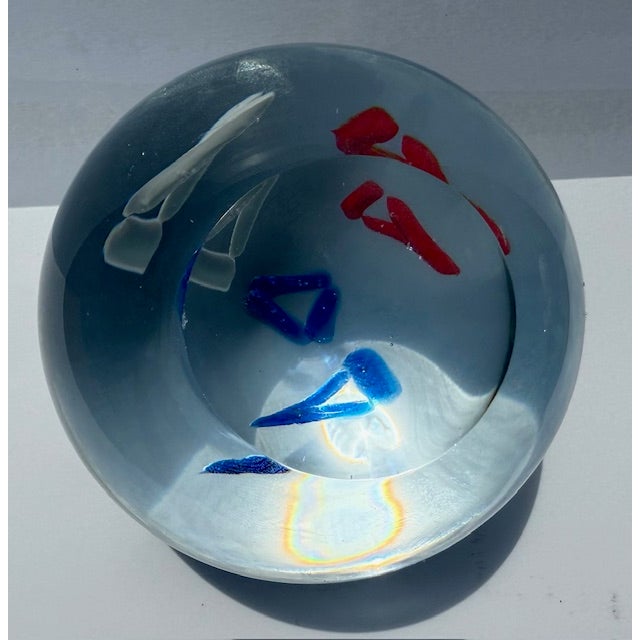 Glass Vintage Crystal Paperweight 1980s For Sale - Image 7 of 7