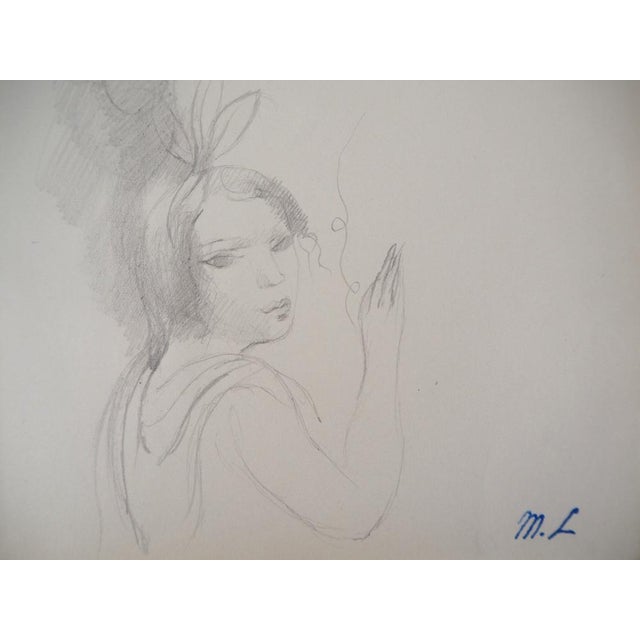 Marie Laurencin, Girl with a Bow, Original Pencil Drawing For Sale - Image 5 of 6