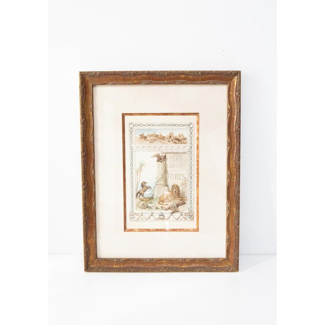 François Fortuné Ferogio, Le Droit des Forts, 1800s, Watercolor, Framed For Sale - Image 12 of 12