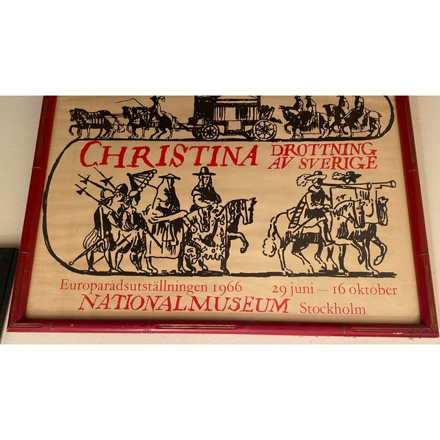 Mid-Century Modern 1966 National Museum of Sweden Exhibition Poster 'Christina Drottning Av Sverige" For Sale - Image 3 of 3