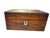 Beautiful antique rosewood jewelry box with mother of pearl inlay. In good condition, the key is missing. Approx. 10” L x...