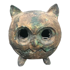 Japanese Vintage Cast Iron Owl Incense Burner