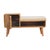 Oak-Tone Mango Wood Hallway Bench With Bouclé Seat For Sale - Image 4 of 7