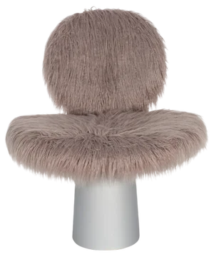 Pilota Grey Faux Fur White Aluminum Lounge Chair by Pulpo