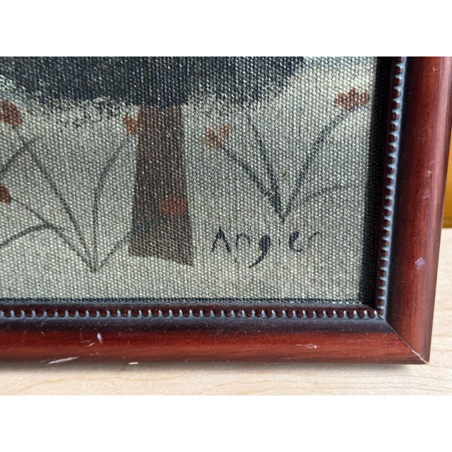 A tranquil harbor rendered by American painter Hope R. Angier, whose work captures the spirit of mid-century New England...