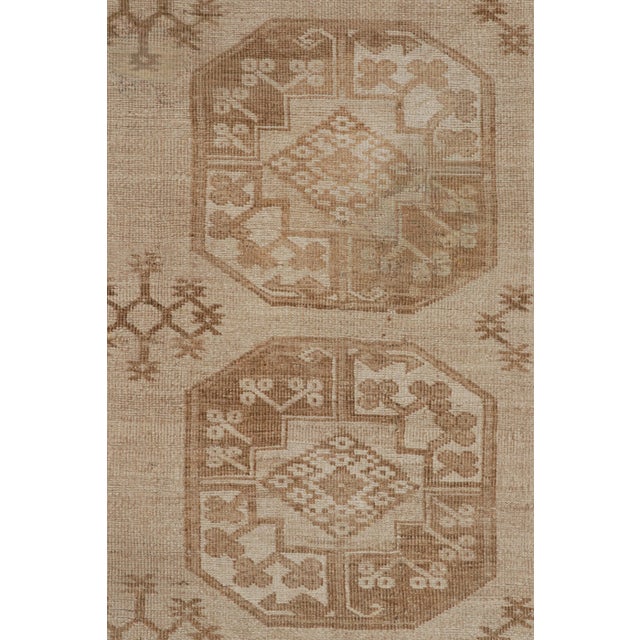 Vintage Ersari Rug With Beige-Brown Geometric Medallions, From Rug & Kilim For Sale In New York - Image 6 of 8