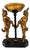 1920s Art Deco Twin Goat Brass Pedestal Ashtray W Glass Insert, Ronson Art Metal Works For Sale