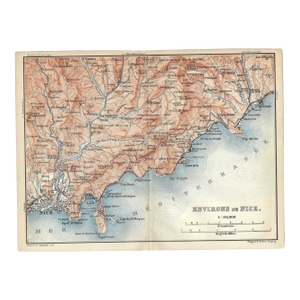 Antique Nice France Map